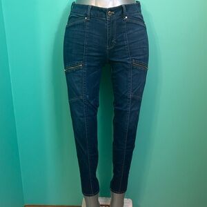 White House Black Market The Skinny Crop moto Jeans